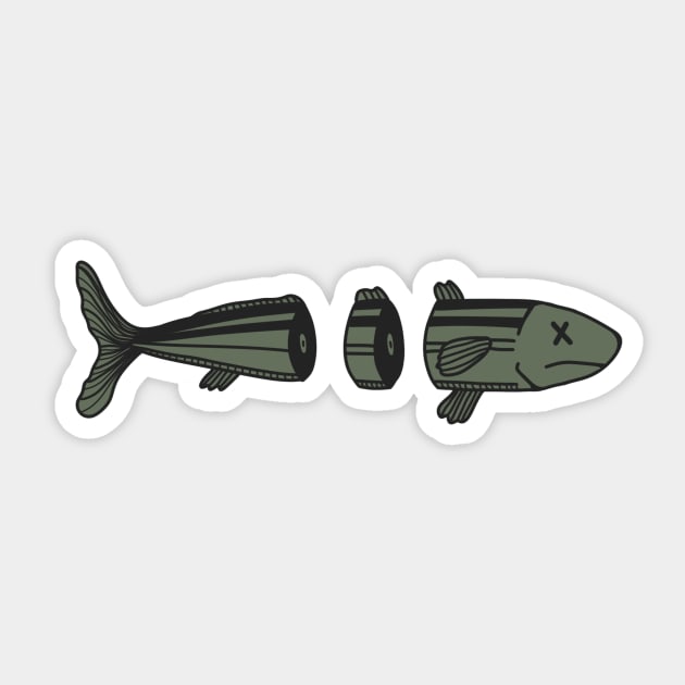 Dark Green Fish Slice Sticker by olibserhi